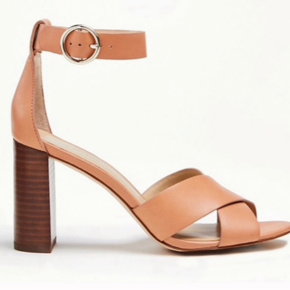 Ann Taylor Liya Leather Block Heeled Sandals sz 6 NWT in original box - Picture 2 of 12